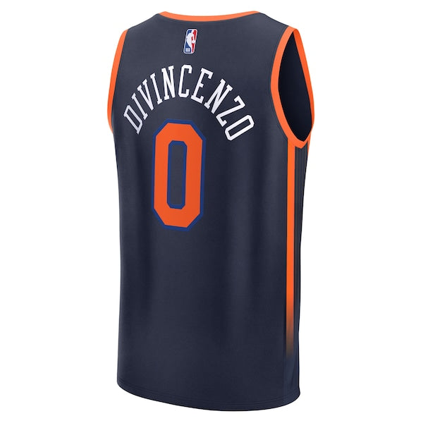 Donte DiVincenzo New York Knicks Fast Break Replica Player Jersey - Statement Edition - Navy - Image 3