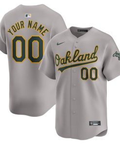 Oakland Athletics Nike Away Limited Custom Jersey - Gray