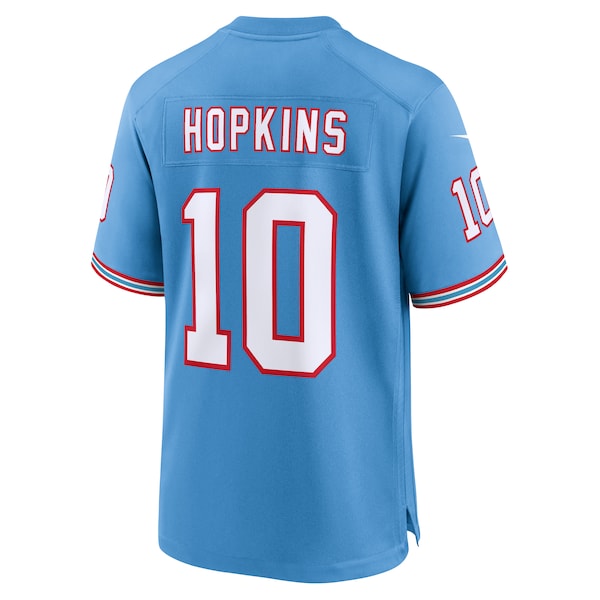 DeAndre Hopkins Tennessee Titans Nike Oilers Throwback Player Game Jersey - Light Blue/Navy/White - Image 3