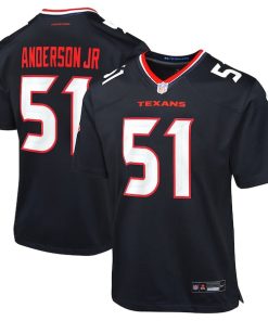 Alternative view of Will Anderson Jr. Houston Texans Nike Youth Game Jersey - Navy/White