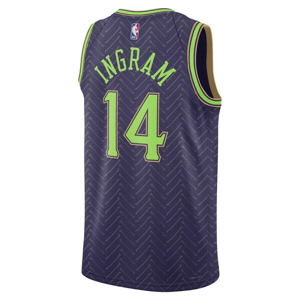 Brandon Ingram New Orleans Pelicans Nike Unisex 2024/25 Swingman Player Jersey - City Edition - Purple - Image 3