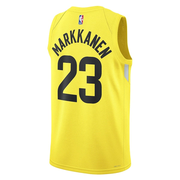 Lauri Markkanen Utah Jazz Nike Unisex Swingman Jersey - Icon Edition - Gold - Image 3