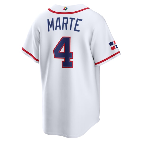 Ketel Marte Dominican Republic Baseball Nike 2026 World Baseball Classic Home Stadium Jersey - White - Image 3