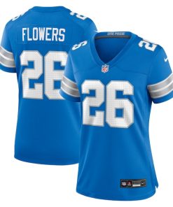 Tre Flowers Detroit Lions Nike Women's Team Game Jersey -  Blue