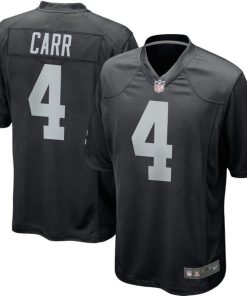 Alternative view of Derek Carr Las Vegas Raiders Nike Youth Team Color Game Jersey - Black