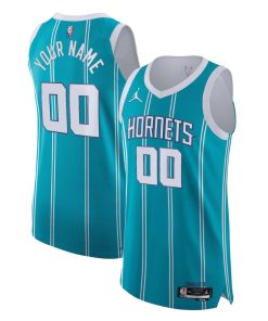 Charlotte Hornets Nike 2021/22 Diamond Swingman Authentic Custom Jersey - Icon Edition - Teal