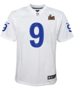 Alternative view of Matthew Stafford Los Angeles Rams Nike Youth Super Bowl LVI Game Patch Jersey - White