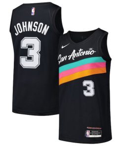 Alternative view of Keldon Johnson San Antonio Spurs Nike Swingman Player Jersey - City Edition - Black
