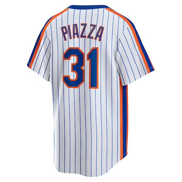 Mike Piazza New York Mets Nike Home Cooperstown Collection Player Jersey - White - Image 3