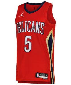 Alternative view of Herbert Jones New Orleans Pelicans Jordan Brand Unisex Swingman Jersey - Statement Edition - Red