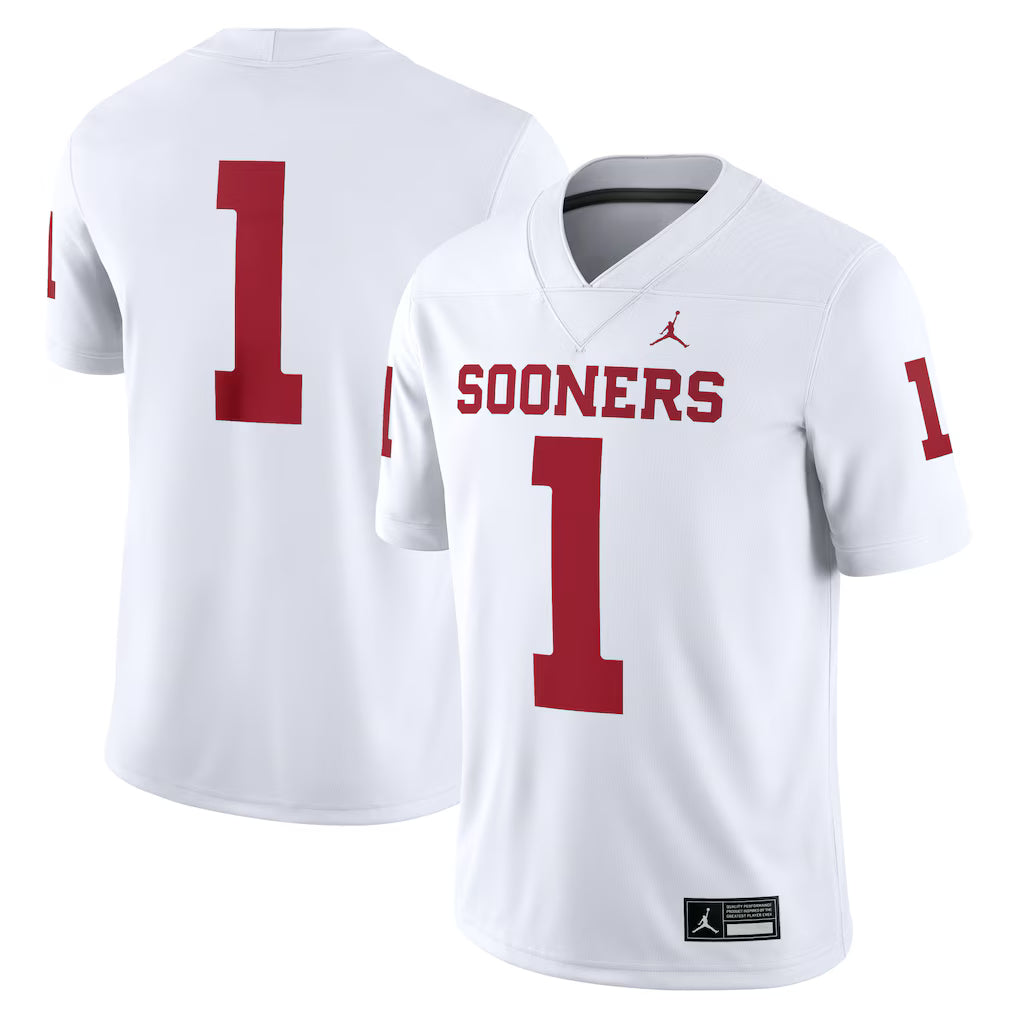 #1 Oklahoma Sooners Jordan Brand Game Jersey - Crimson/White - Image 2