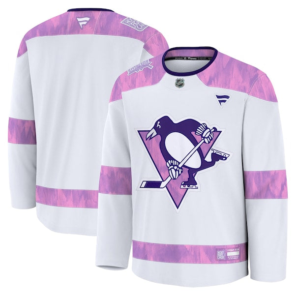 Pittsburgh Penguins 2024 Hockey Fights Cancer Practice Jersey - White