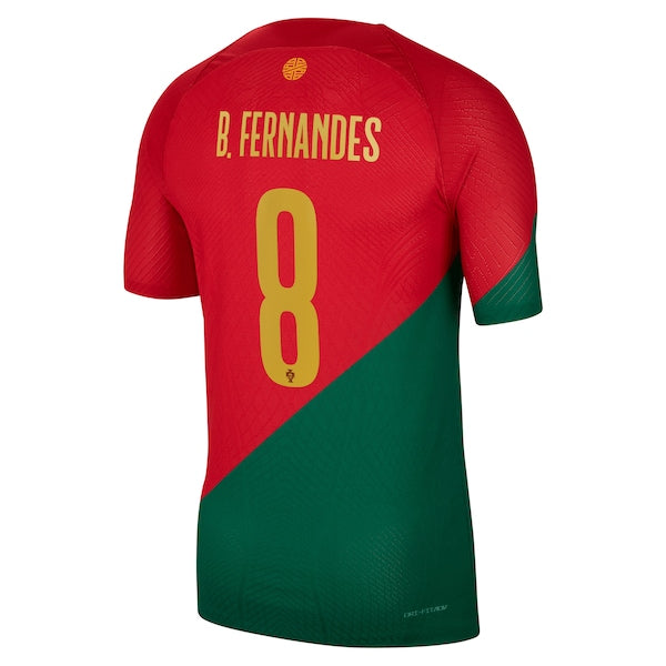 Bruno Fernandes Portugal National Team Nike 2022/23 Home Vapor Match Authentic Player Jersey - Red - Image 3