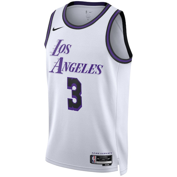 Anthony Davis Los Angeles Lakers Nike Unisex 2022/23 Swingman Jersey - City Edition - White - Image 2