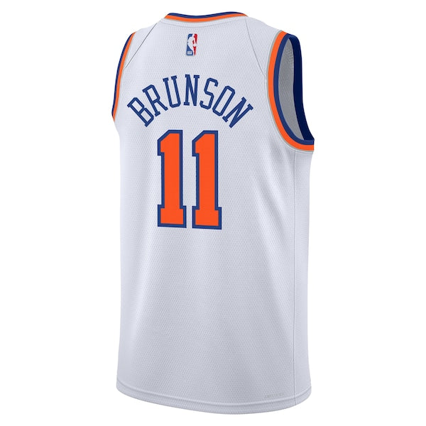 Jalen Brunson New York Knicks Nike Youth Association Swingman Jersey - White - Image 6