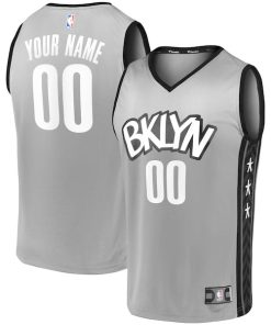 Brooklyn Nets  Youth Custom Fast Break Replica Jersey Gray - Statement Edition