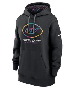 Alternative view of New York Jets Nike Women's 2024 NFL Crucial Catch Club Pullover Hoodie - Black