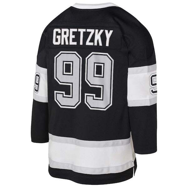 Wayne Gretzky Los Angeles Kings Youth 1992/93 Captain Patch Power Play Player Jersey - Black/White - Image 5