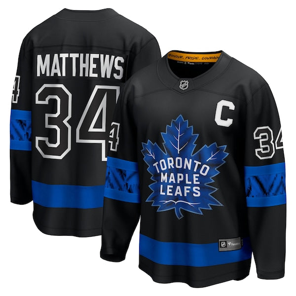 Auston Matthews Toronto Maple Leafs C Premier Breakaway Player Jersey - Black/White - Image 2