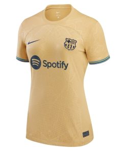 Alternative view of Gavi Barcelona Nike Women's 2022/23 Away Breathe Stadium Replica Player Jersey - Gold