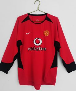 Manchester United Long Sleeve 2002-04 Home Vintage Jersey