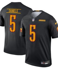 Alternative view of Jayden Daniels Washington Commanders Nike Alternate Legend Player Performance Top - Black/Burgundy