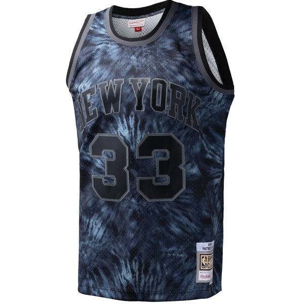 Patrick Ewing New York Knicks Hardwood Classics 1991/92 Tie-Dye Swingman Jersey - Black - Image 2