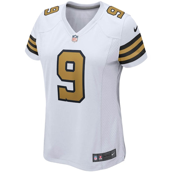 Drew Brees New Orleans Saints Nike Women's Alternate Game Jersey - White/Black - Image 3
