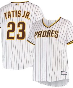 Fernando Tatis Jr. San Diego Padres Women's Plus Size Replica Player Jersey - White/Brown