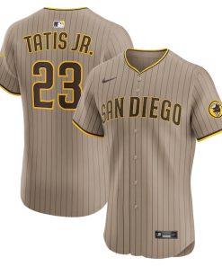 Alternative view of Fernando Tatis Jr. San Diego Padres Nike Alternate Elite Jersey - Sand/White