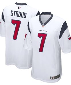 Alternative view of CJ Stroud Houston Texans Nike 2023 NFL Draft First Round Pick Game Jersey - White/Navy/Red