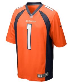 Alternative view of Number 1 Dad Denver Broncos Nike Game Jersey - Orange