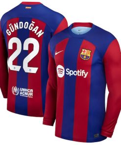 Ilkay G¨¹ndogan Barcelona Nike 2023/24 Home Stadium Replica Long Sleeve Player Jersey - Royal