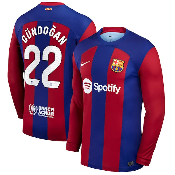 Ilkay G¨¹ndogan Barcelona Nike 2023/24 Home Stadium Replica Long Sleeve Player Jersey - Royal