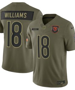 Caleb Williams Chicago Bears Nike 2025 Salute to Service Limited Jersey - Olive