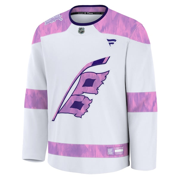 Carolina Hurricanes 2024 Hockey Fights Cancer Practice Jersey - White - Image 2