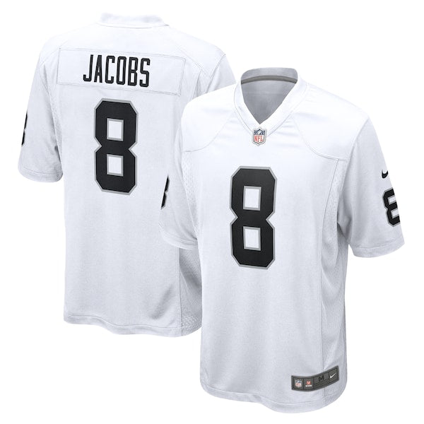 Josh Jacobs Las Vegas Raiders Nike Game Player Jersey - White/Black - Image 2