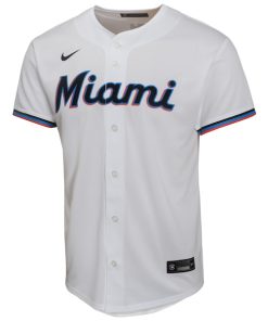 Alternative view of Jazz Chisholm Jr. Miami Marlins Nike Youth Home Game Player Jersey - White