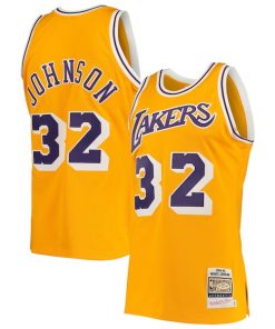 Magic Johnson Los Angeles Lakers 1984/85 Hardwood Classics Authentic Jersey - Gold/Purple