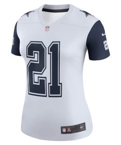 Alternative view of Ezekiel Elliott Dallas Cowboys Nike Women's Color Rush Legend Player Jersey - White