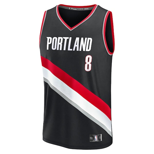 Deni Avdija Portland Trail Blazers Fast Break Replica Player Jersey - Icon Edition - Black - Image 2