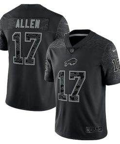 Men's Buffalo Bills Josh Allen Nike RFLCTV Limited Jersey - Black