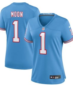 Warren Moon Tennessee Titans Nike Women's Oilers Throwback Retired Player Game Jersey - Light Blue