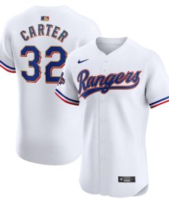 Evan Carter Texas Rangers Nike 2024 Gold Collection Elite Player Jersey?¨C White