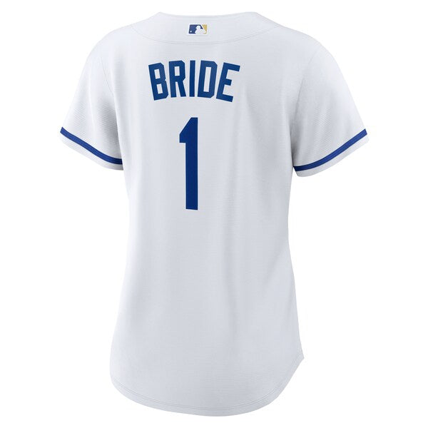 Kansas City Royals Nike Women's #1 Bride Home Replica Jersey - White - Image 3