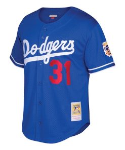 Alternative view of Mike Piazza Los Angeles Dodgers Youth Cooperstown Collection Mesh Batting Practice Jersey - Royal
