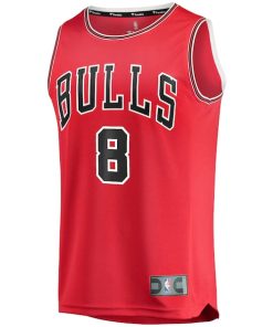 Alternative view of Zach LaVine Chicago Bulls  Youth Fast Break Replica Player Jersey - Icon Edition - Red