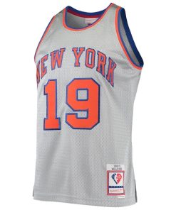 Alternative view of Willis Reed New York Knicks 75th Anniversary 1969/70 Hardwood Classics Swingman Jersey - Silver