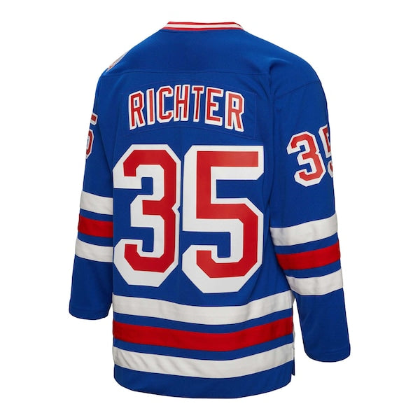 Mike Richter New York Rangers 1993/94 Blue Line Player Jersey - Blue - Image 3