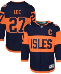 Anders Lee New York Islanders Youth 2024 NHL Stadium Series Premier Player Jersey?¨C Navy